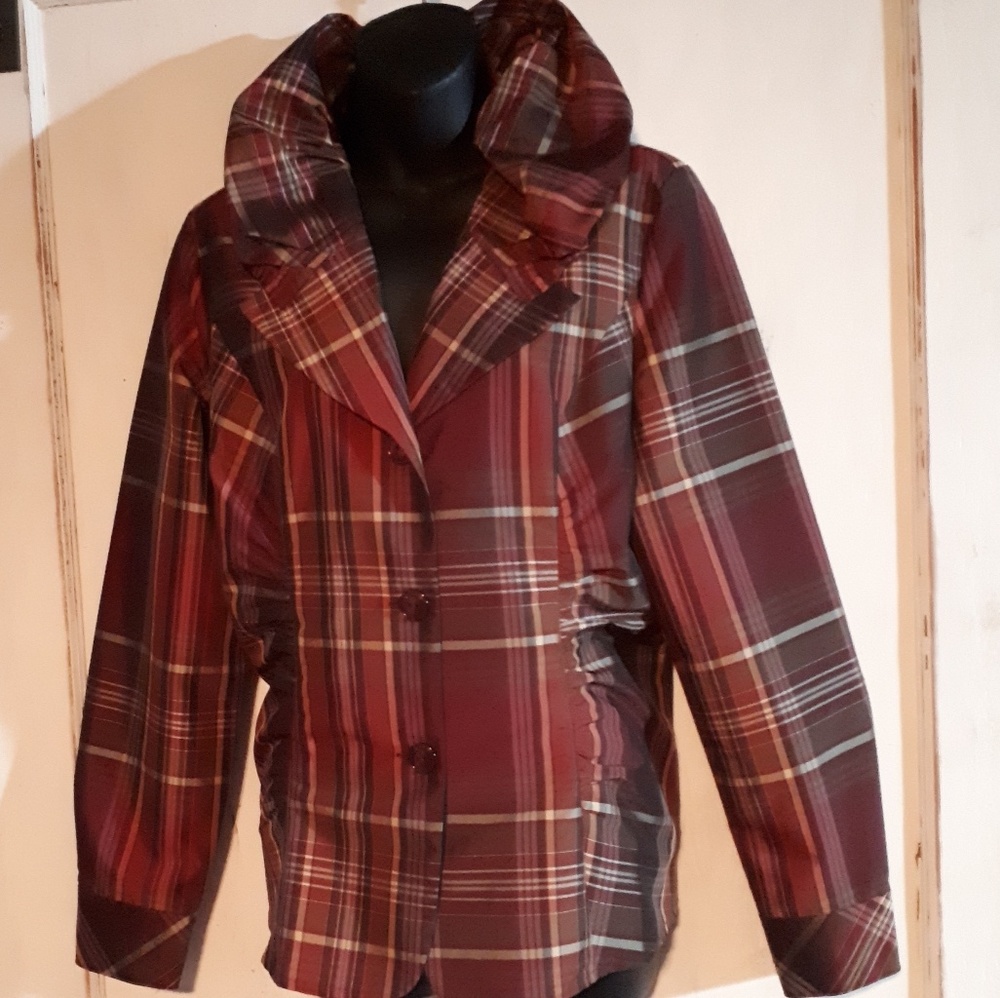 Gorgeous PULI Jacket Blazer Taffeta Checked Sheen